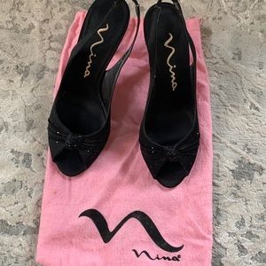 Black Sequin Nina Heels